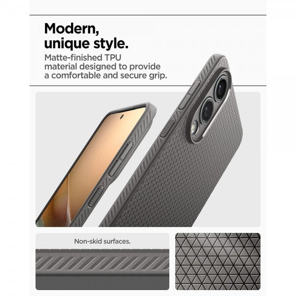 Spigen Samsung Galaxy S25 Edge Skal Liquid Air Marble Gray