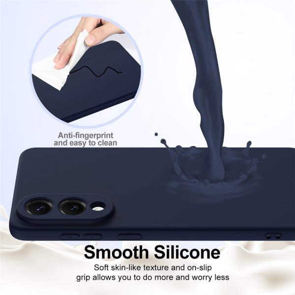 Samsung Galaxy S25 Edge Skal med Strap Silikon MagSafe Mörkblå