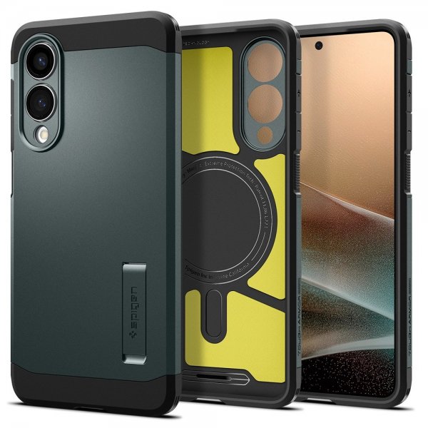 Spigen Samsung Galaxy S25 Edge Skal Tough Armor MagFit Abyss Green