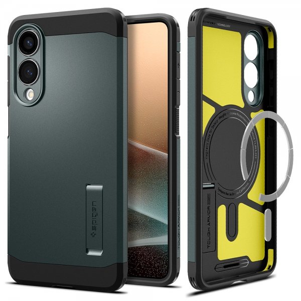 Spigen Samsung Galaxy S25 Edge Skal Tough Armor MagFit Abyss Green