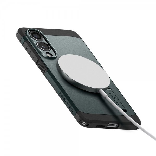 Spigen Samsung Galaxy S25 Edge Skal Tough Armor MagFit Abyss Green