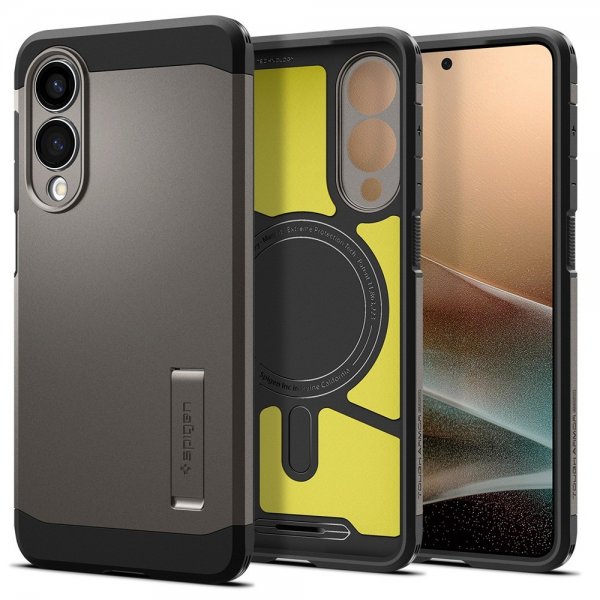 Spigen Samsung Galaxy S25 Edge Skal Tough Armor MagFit Gunmetal