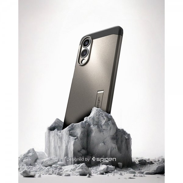 Spigen Samsung Galaxy S25 Edge Skal Tough Armor MagFit Gunmetal