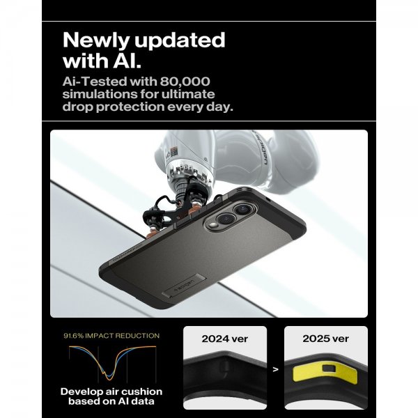 Spigen Samsung Galaxy S25 Edge Skal Tough Armor MagFit Gunmetal