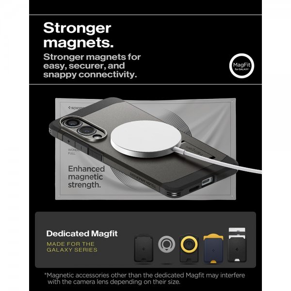 Spigen Samsung Galaxy S25 Edge Skal Tough Armor MagFit Gunmetal