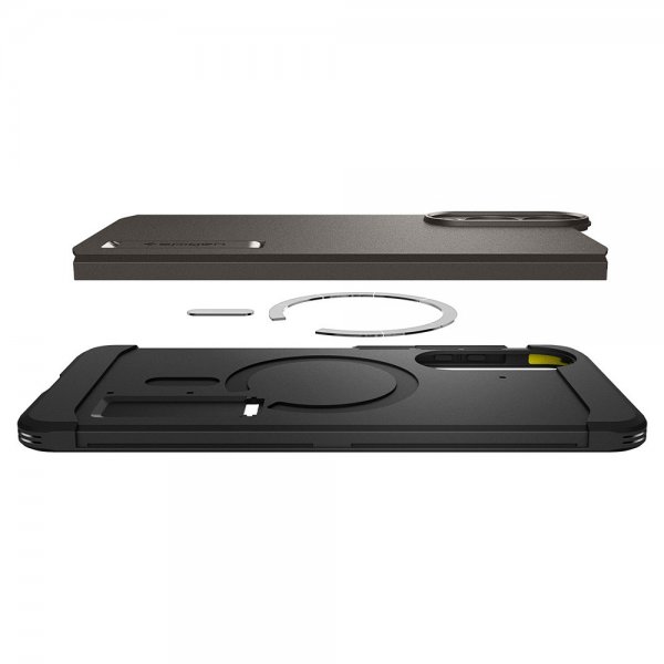 Spigen Samsung Galaxy S25 Edge Skal Tough Armor MagFit Gunmetal