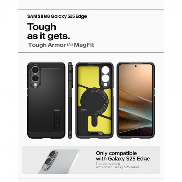 Spigen Samsung Galaxy S25 Edge Skal Tough Armor MagFit Svart