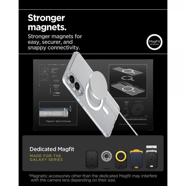 Spigen Samsung Galaxy S25 Edge Skal Ultra Hybrid MagFit Clear White