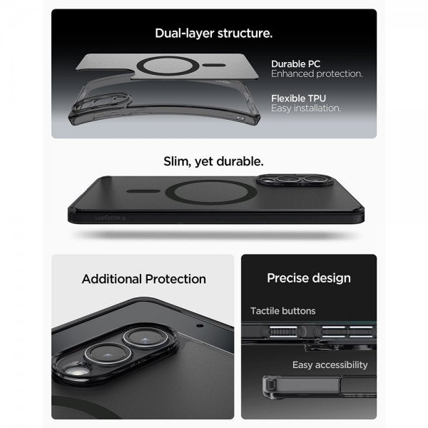 Spigen Samsung Galaxy S25 Edge Skal Ultra Hybrid MagFit Frost Black