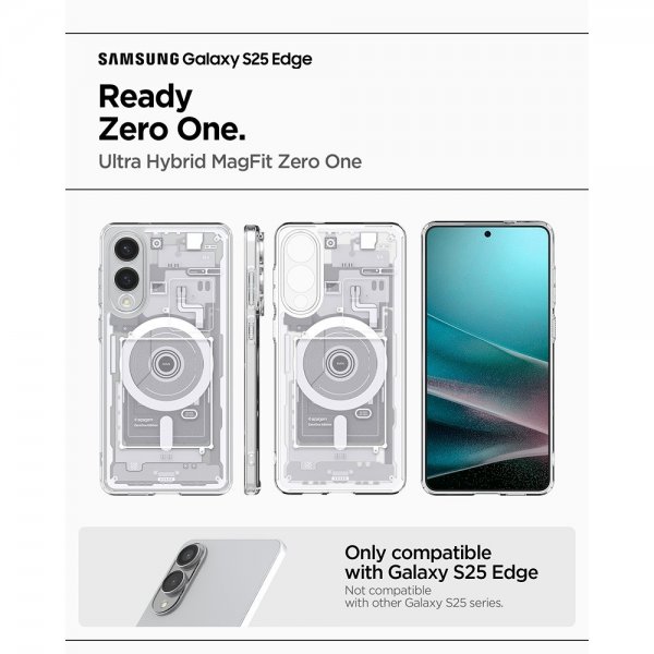Spigen Samsung Galaxy S25 Edge Skal Ultra Hybrid Zero One MagFit Vit
