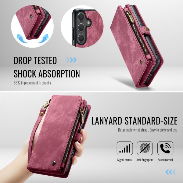 CaseMe Samsung Galaxy S25 FE Fodral 008 Series Löstagbart Skal Röd