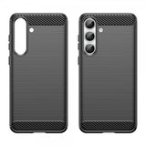 Samsung Galaxy S25 FE Skal Borstad Kolfibertextur Svart