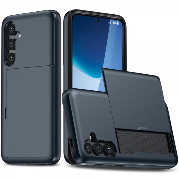 Samsung Galaxy S25 FE Skal Card Slide Mörkblå