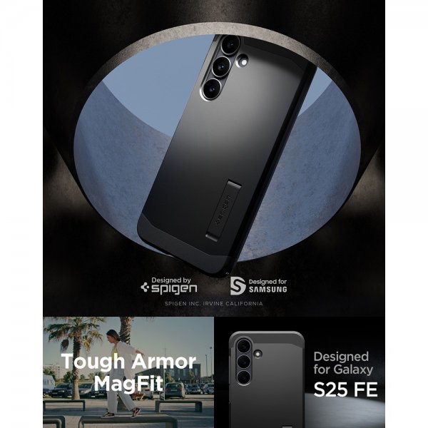 Spigen Samsung Galaxy S25 FE Skal Tough Armor MagFit Svart