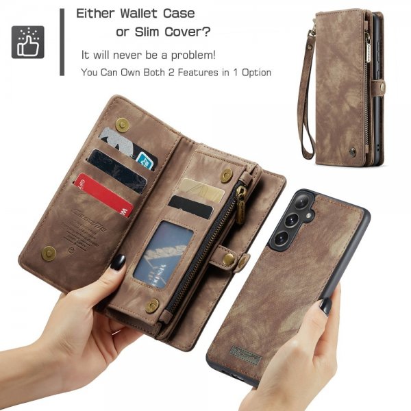 CaseMe Samsung Galaxy S25 Fodral 008 Series Löstagbart Skal Brun