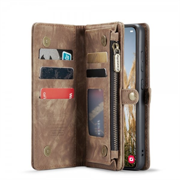 CaseMe Samsung Galaxy S25 Fodral 008 Series Löstagbart Skal Brun