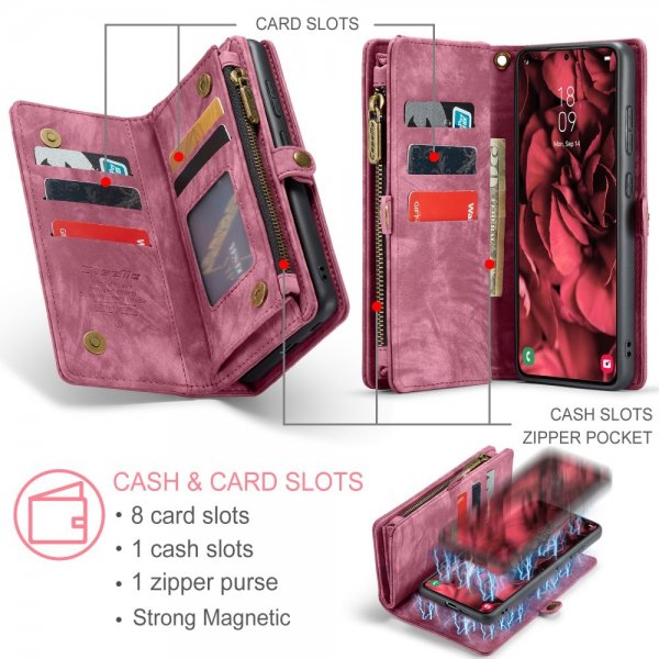 CaseMe Samsung Galaxy S25 Fodral 008 Series Löstagbart Skal Röd