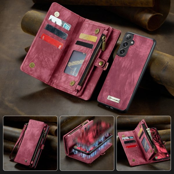 CaseMe Samsung Galaxy S25 Fodral 008 Series Löstagbart Skal Röd