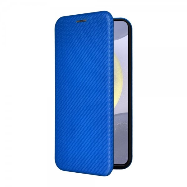 Samsung Galaxy S25 Fodral Kolfibertextur Blå