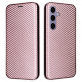 Samsung Galaxy S25 Fodral Kolfibertextur Roseguld