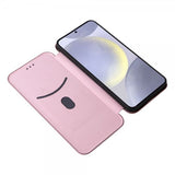 Samsung Galaxy S25 Fodral Kolfibertextur Roseguld