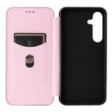 Samsung Galaxy S25 Fodral Kolfibertextur Roseguld
