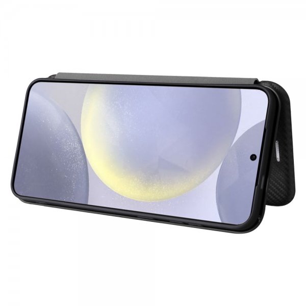 Samsung Galaxy S25 Fodral Kolfibertextur Svart