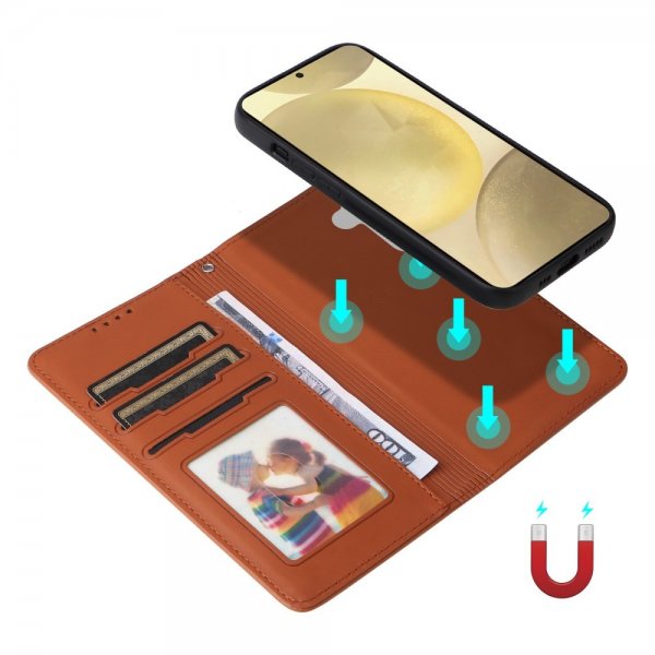 Betopnice Samsung Galaxy S25 Fodral med Löstagbart Skal 005 Brun