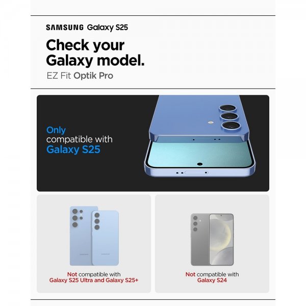 Spigen Samsung Galaxy S25 Kameraskydd GLAS.tR EZ Fit Optik Pro 2-pack