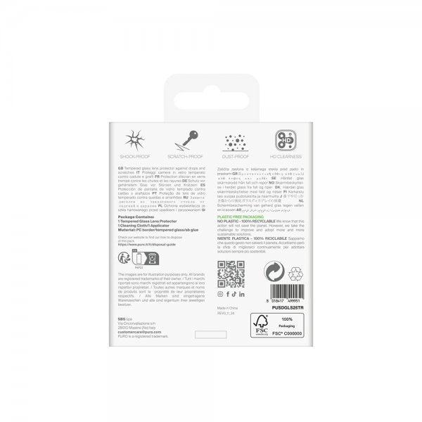 Puro Samsung Galaxy S25 Kameraskydd Tempered Glass