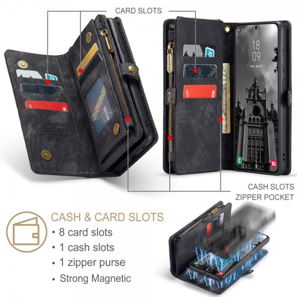 CaseMe Samsung Galaxy S25 Plus Fodral 008 Series Löstagbart Skal Svart