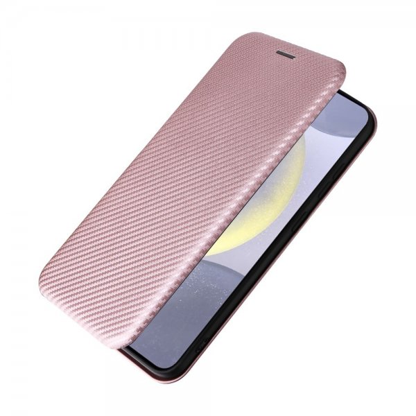 Samsung Galaxy S25 Plus Fodral Kolfibertextur Roseguld