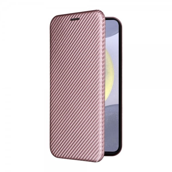 Samsung Galaxy S25 Plus Fodral Kolfibertextur Roseguld