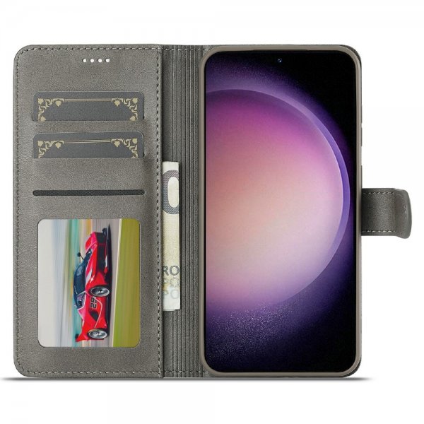 Lc.Imeeke Samsung Galaxy S25 Plus Fodral med Kortfack Stativfunktion Grå