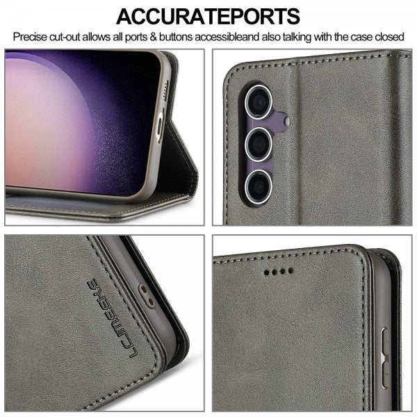 Lc.Imeeke Samsung Galaxy S25 Plus Fodral med Kortfack Stativfunktion Grå