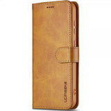 Lc.Imeeke Samsung Galaxy S25 Plus Fodral med Kortfack Stativfunktion Ljusbrun