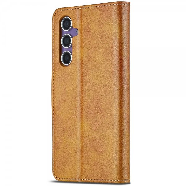 Lc.Imeeke Samsung Galaxy S25 Plus Fodral med Kortfack Stativfunktion Ljusbrun