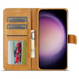 Lc.Imeeke Samsung Galaxy S25 Plus Fodral med Kortfack Stativfunktion Ljusbrun