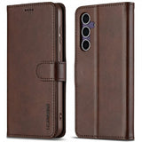 Lc.Imeeke Samsung Galaxy S25 Plus Fodral med Kortfack Stativfunktion Mörkbrun