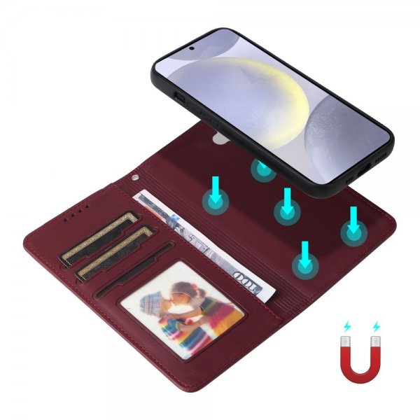 Betopnice Samsung Galaxy S25 Plus Fodral med Löstagbart Skal 005 Röd