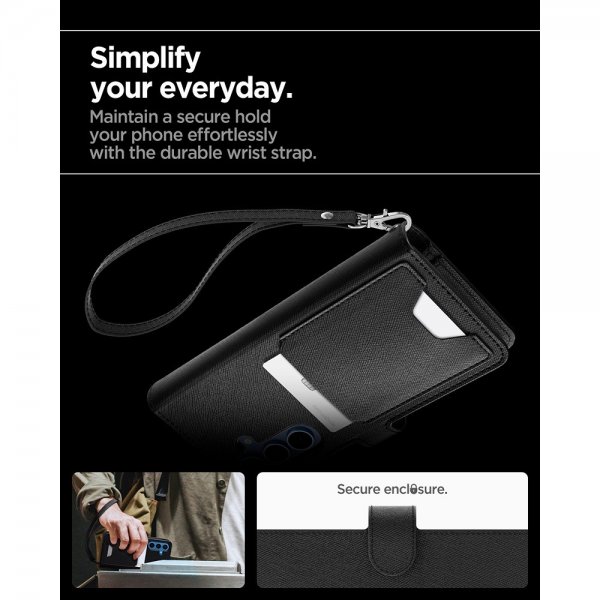 Spigen Samsung Galaxy S25 Plus Fodral Wallet S Svart