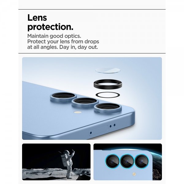 Spigen Samsung Galaxy S25 Plus Kameraskydd GLAS.tR EZ Fit Optik Pro 2-pack Svart