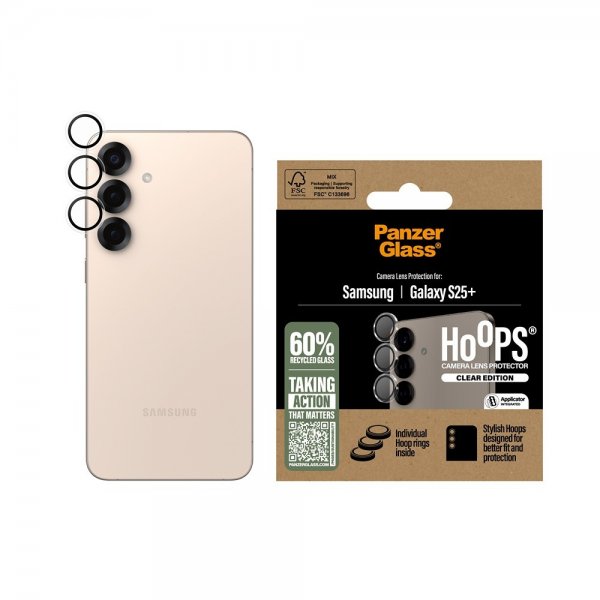 PanzerGlass Samsung Galaxy S25 Plus Kameraskydd Hoops Transparent