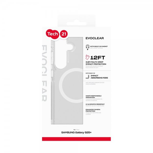 Tech21 Samsung Galaxy S25 Plus Skal EvoClear MagSafe Transparent