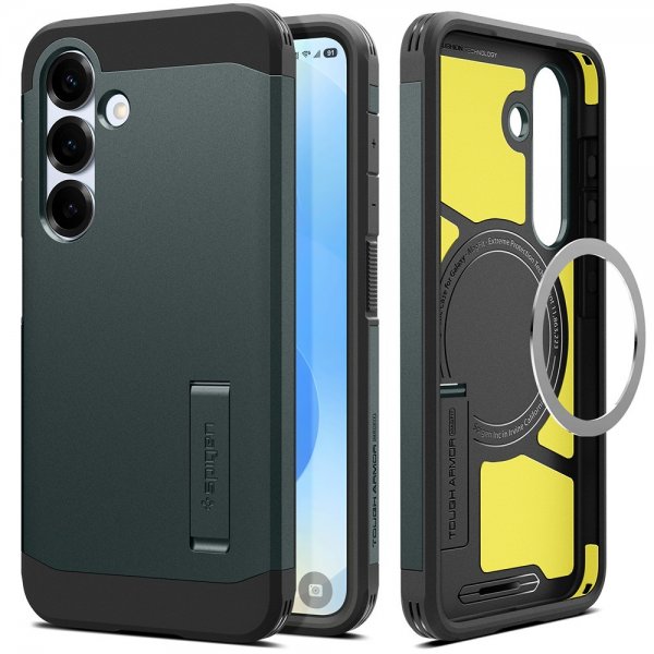 Spigen Samsung Galaxy S25 Plus Skal Tough Armor MagFit Abyss Green