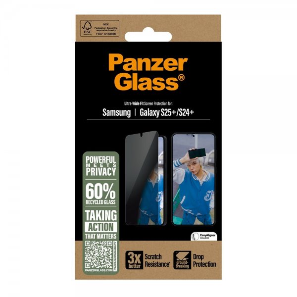 PanzerGlass Samsung Galaxy S24 Plus/Galaxy S25 Plus Skärmskydd Ultra-Wide Fit Privacy EasyAligner
