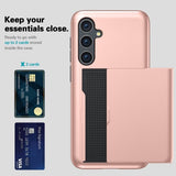 Samsung Galaxy S25 Skal Card Slide Roseguld