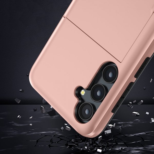 Samsung Galaxy S25 Skal Card Slide Roseguld