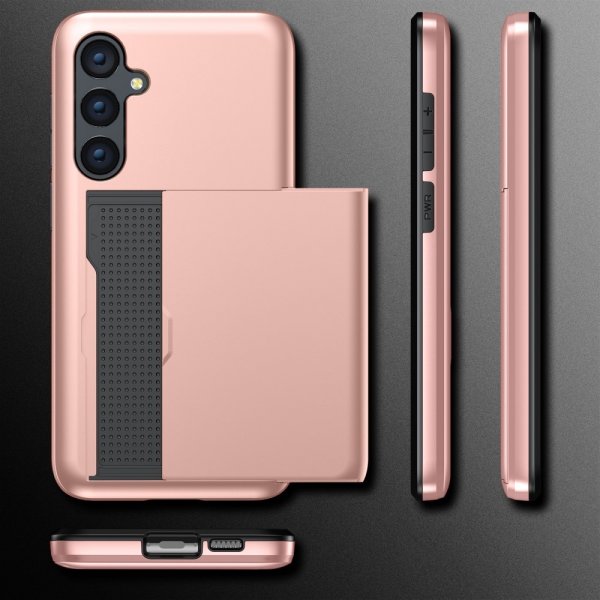 Samsung Galaxy S25 Skal Card Slide Roseguld