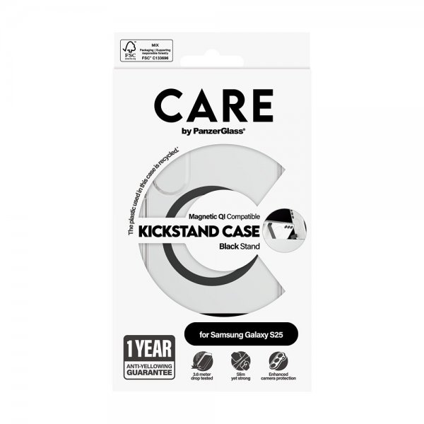 CARE by PanzerGlass Samsung Galaxy S25 Skal Kickstand MagSafe Svart